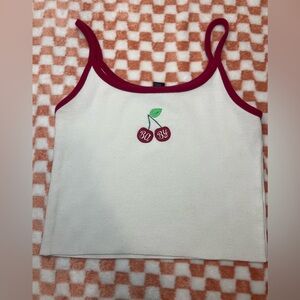 Cherry baby cropped tank top